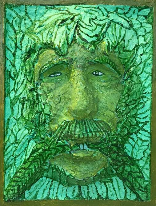 22.09.Self-portrait as the Green Man, a mask by Henry Sultan.