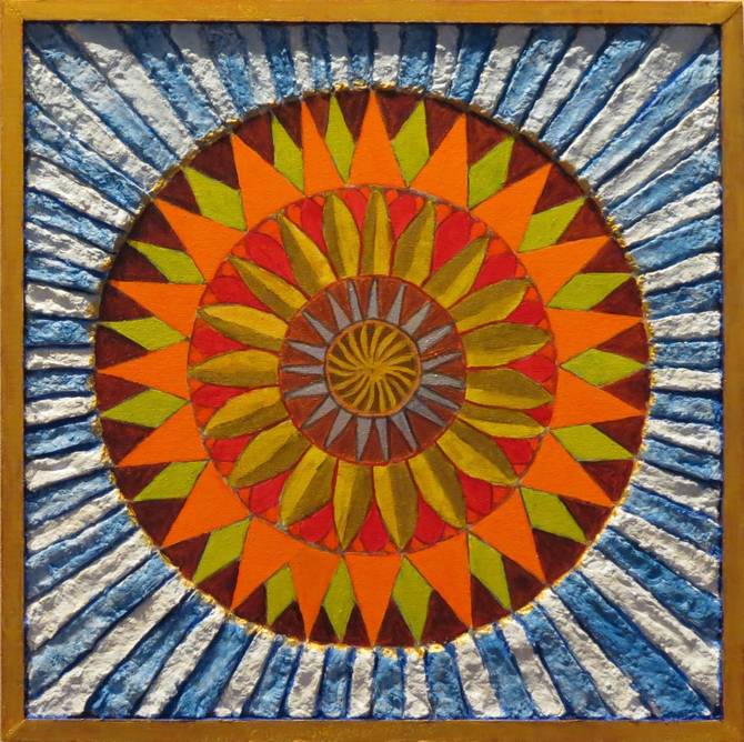 Winter Lotus Mandala, painted by Henry Sultan. Click to enlarge.