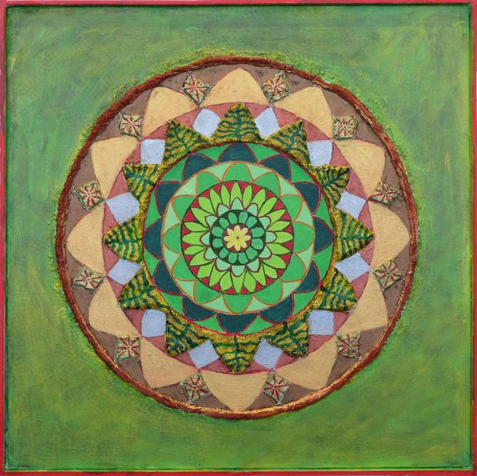 Spring Seasons Flower Mandala, painted by Henry Sultan. Click to enlarge.