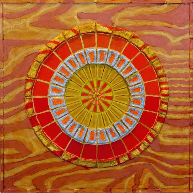 Summer Solstice Mandala, painted by Henry Sultan. Click to enlarge.