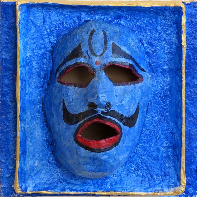 Blue Krishna, a mask made by Henry Sultan; click to enlarge.