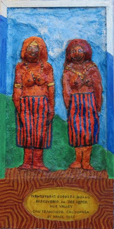 Prehistoric Goddess Dolls, painted by Henry Sultan. Click to enlarge.