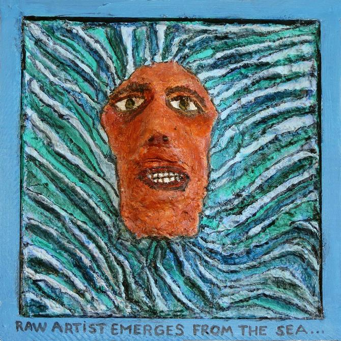 Raw Artist Emerges From the Sea, a mask made by Henry Sultan; click to enlarge.