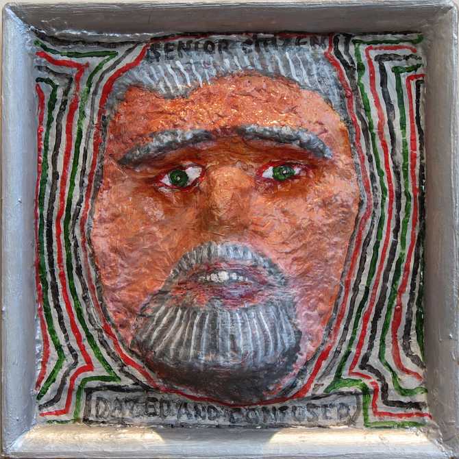 Senior Citizen Dazed And Confused, painted by Henry Sultan. Click to enlarge.