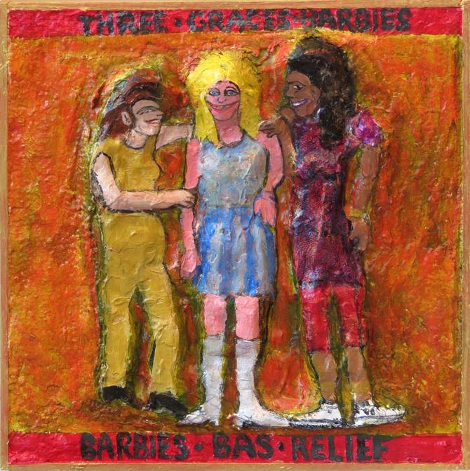 Three Graces Barbies, painted by Henry Sultan. Click to enlarge.