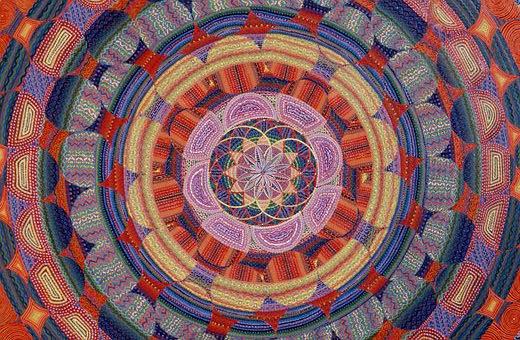 Nuclear Mandala (center) by Henry Sultan.