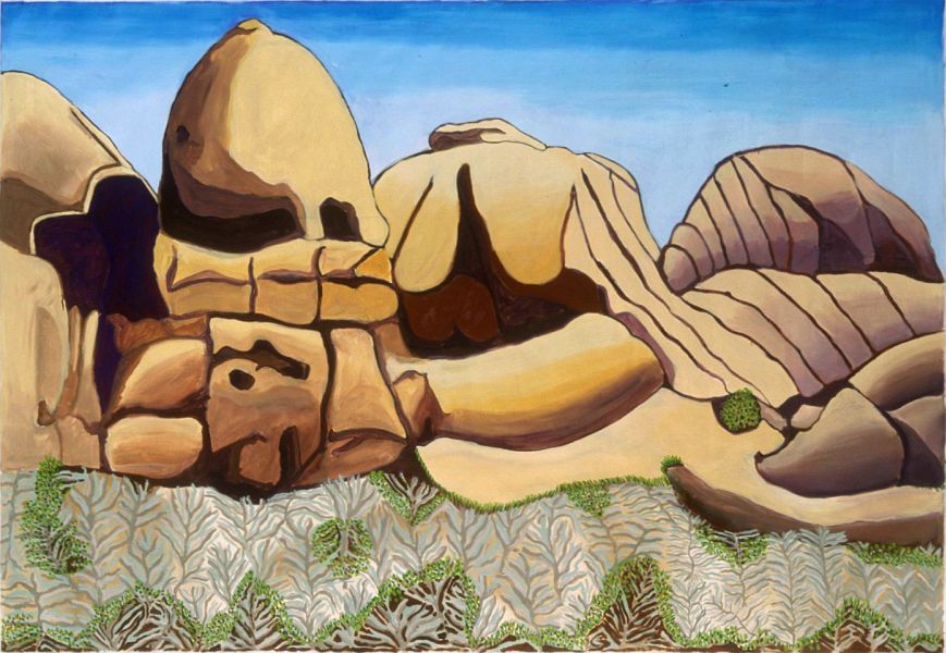 Four Rocks At Joshua Tree, painted by Henry Sultan