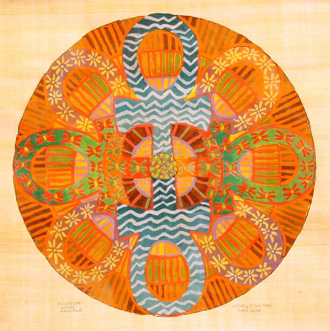 ANKH MANDALA, painted by Henry Sultan. Click to enlarge.