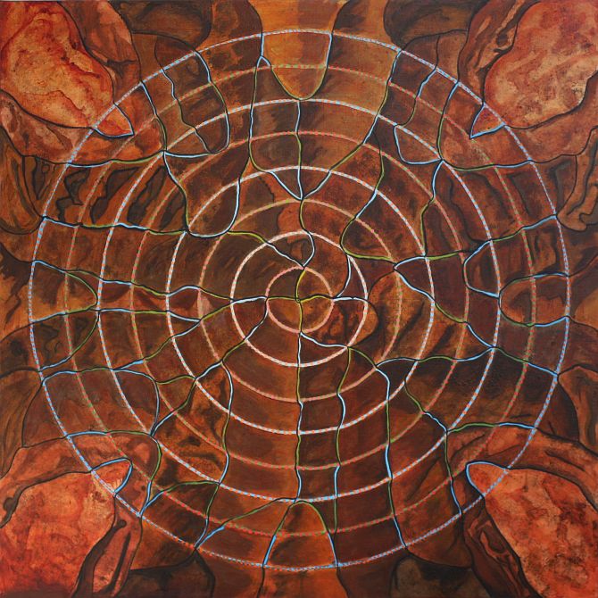 Cosmic Rocks Mandala, painted by Henry Sultan.