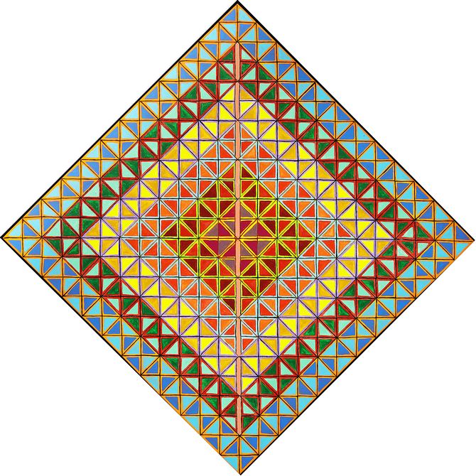 Mandala of the Diamond Spectrum, acrylic painting by Henry Sultan; click to enlarge.