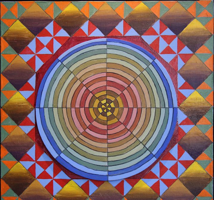 Earth Vibrations Mandala, painted by Henry Sultan. Click to enlarge.