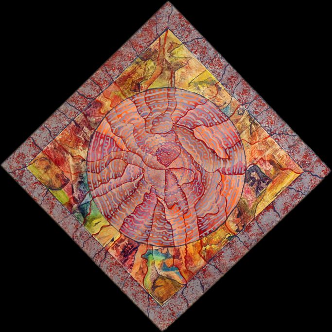 Flesh Rock Mandala, painted by Henry Sultan. Click to enlarge.