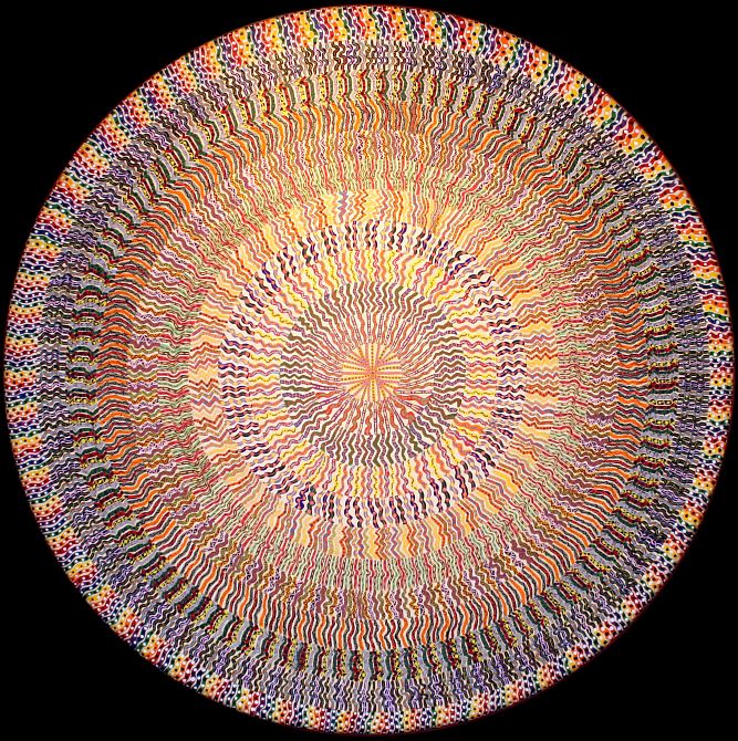 MANDALA OF PALE FIRE, painted by Henry Sultan. Click to enlarge.