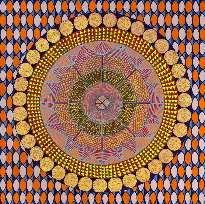 Rings of Desire Mandala, painted by Henry Sultan. Click to enlarge