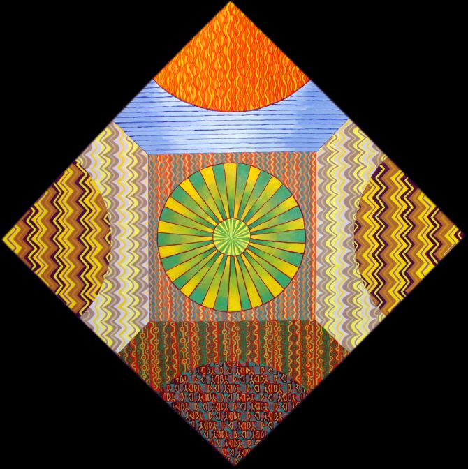 Spring Equinox Mandala, painted by Henry Sultan. Click to enlarge.
