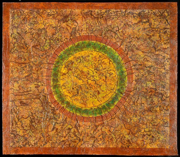 Sun & Earth Mandala, painted by Henry Sultan. Click to enlarge.