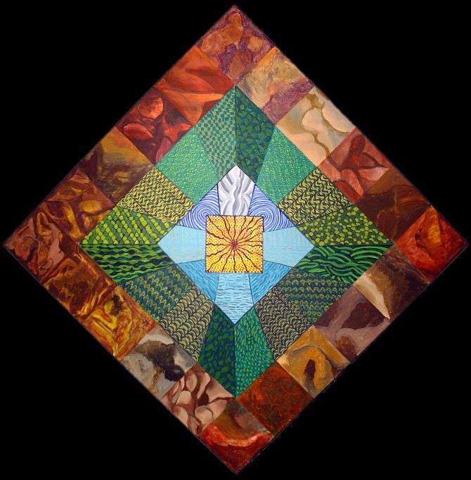 Winter Solstice Mandala, painted by Henry Sultan. Click to enlarge.