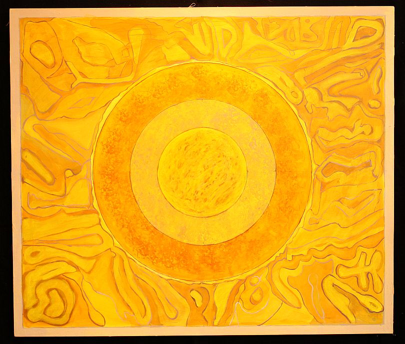 Yellow Sun Mandala, painted by Henry Sultan.