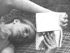 Erica Pagels, age 11, reading Italo Calvino.