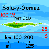 Map of Sala-y-Gomez in the Andean Archipelago on Abyssia, an alternate Earth where up is down and down is up.