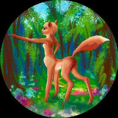 Foxtaur in forest, southern Pacifica on Abyssia, an alternate Earth: heights are depths and vice versa.