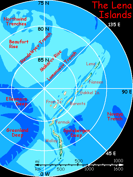 Map of the Lena Islands, a polar chain on Abyssia, an alternate Earth in which up is down and down is up.