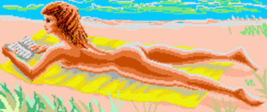 Sketch of a dream: my girlfriend Nina sunning and reading at the beach.