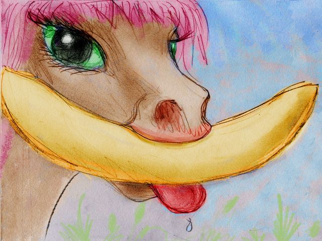 Aicorn's banana. Dream-sketch by Wayan. Click to enlarge.