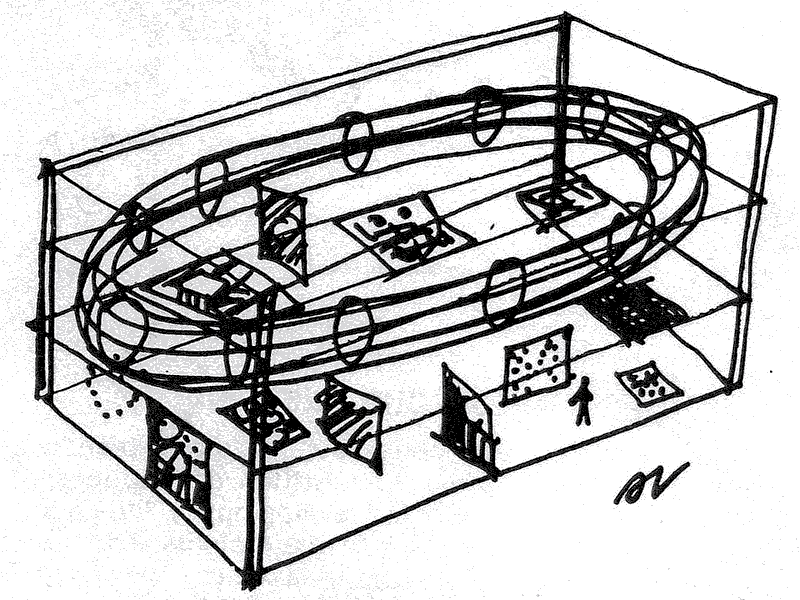 Amazement Park, ink sketch of dream by Stan Van Der Beek.