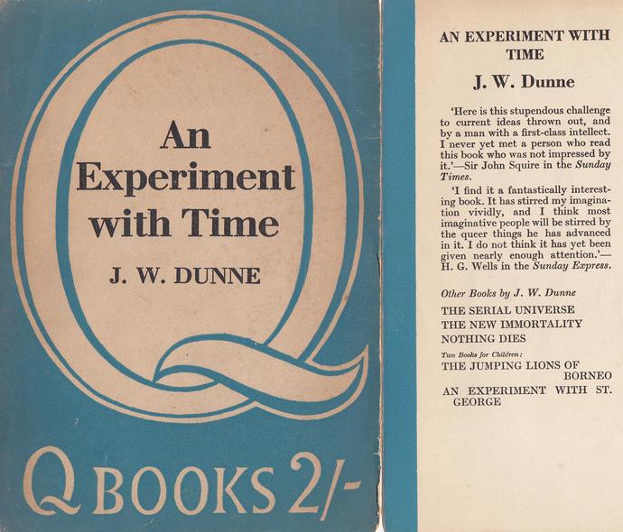 Cover of 'An Experiment with Time' by JW Dunne with review by HG Wells. Click to enlarge
