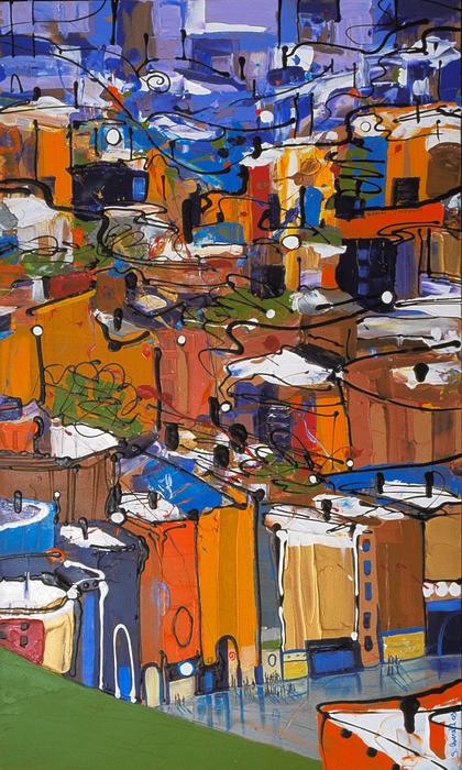 Urban Landscape #37, 2005 painting by Sue Averell. Click to enlarge.