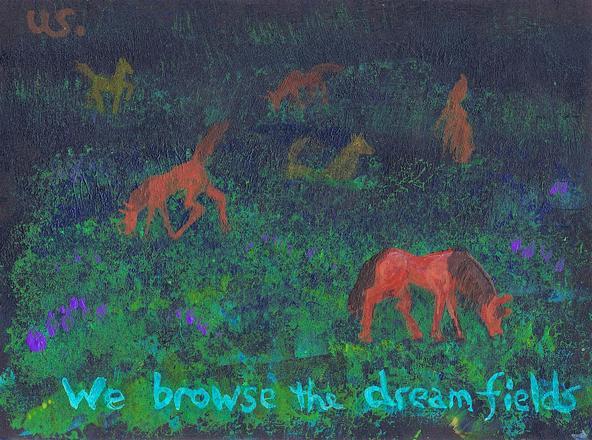 P.15 of 'Blackground', a book of improv paintings by Wayan; click to enlarge