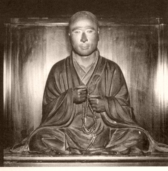 A statue of Myoe Shonin, a 12-13th-century Japanese Buddhist monk who kept one of the world's earliest surviving dream-journals.