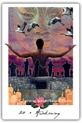 Awakening (Judgment) card in The Gaian Tarot by Joanna Powell Colbert