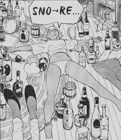 In 'Flying Witch', Akane sleeps off a drinking spree. Manga panel by Chihiro Ishizuka. Click to enlarge.