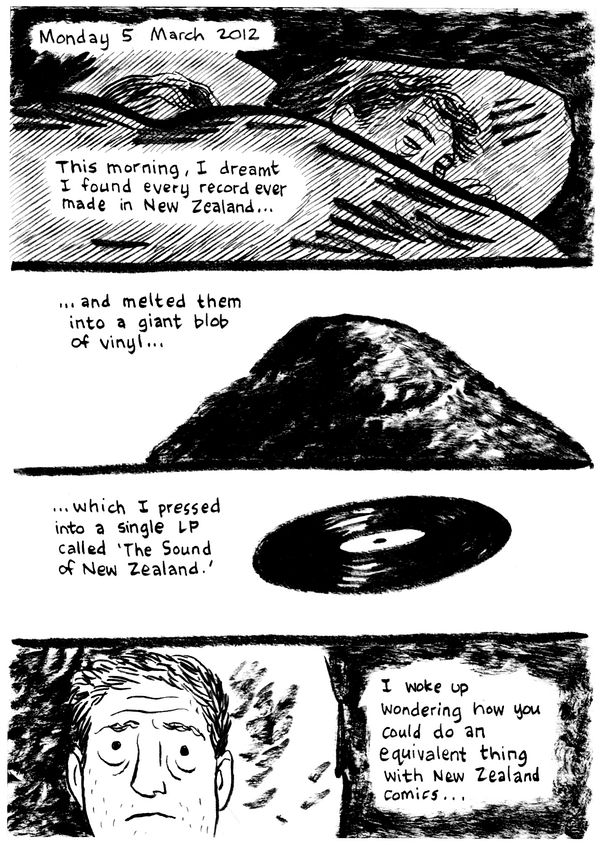Dream scene from 'A Cartoonist's Diary' by Dylan Horrocks.