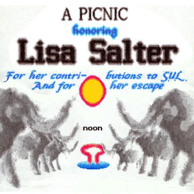 Rough of poster for Lisa's farewell picnic, with elephants, by Wayan.