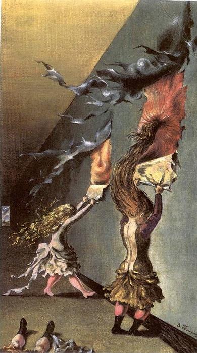 'Children's Games', painted 1942 by Dorothea Tanning. Click to enlarge.