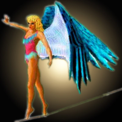 Dream: a high-wire artist returns from the Western Paradise as a circus angel.
