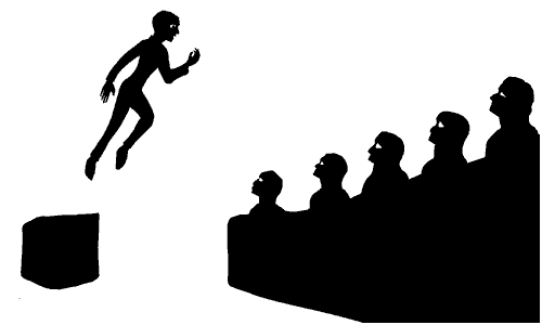 Jack Kerouac dreams he's a levitating defendant on trial; sketch by Wayan