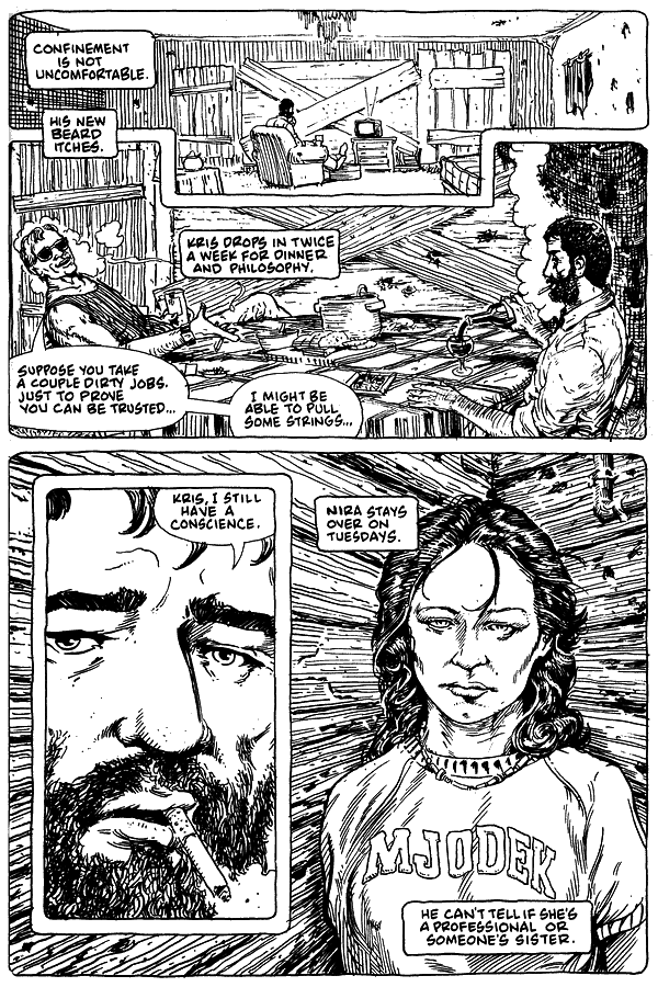 A warlord offers to free Tony if he'll work for him. He refuses; dream-comic by Rick Veitch. Click to enlarge.