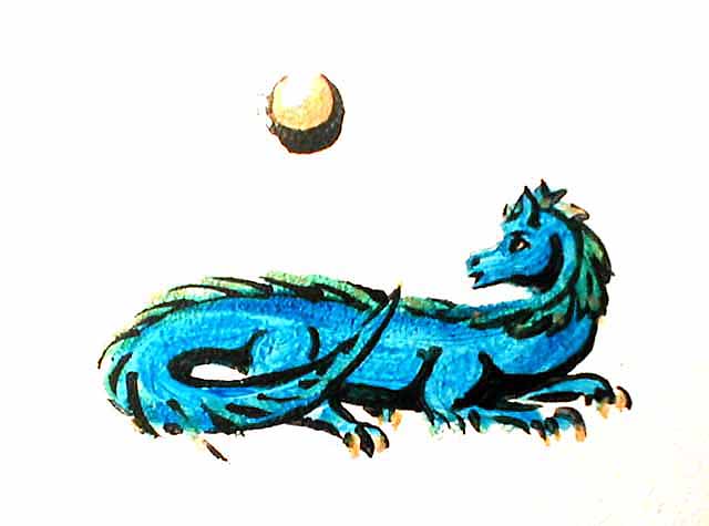 Blue female dragon who guards my dreams