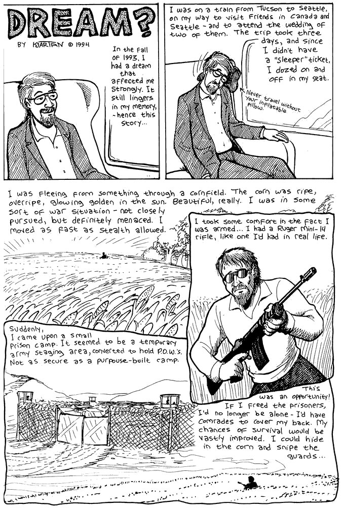 'Dream?' page 1; a dream-comic drawn by Kjartan Arnorsson.