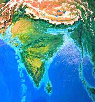 Orbital photo of Dubia, a possible future Earth. The steppes of Central Asia are greener, but Tibet and Xinjiang are still mostly barren