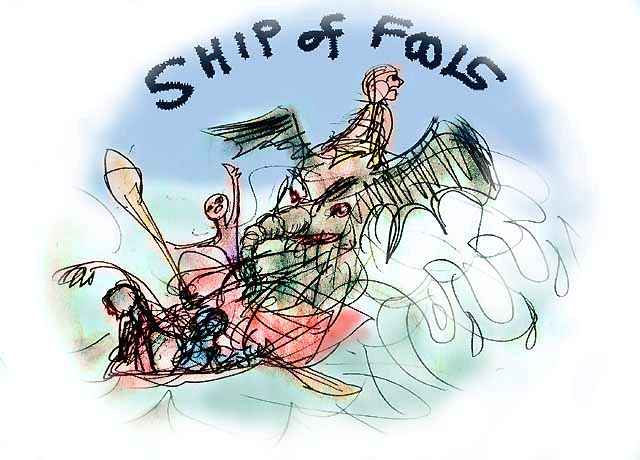 Dream: though the rest of us are rescued, our friend the elephant goes down with the Ship of Fools.
