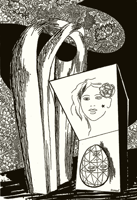 'From My Diary', 1933, ink & collage by Jindrich Styrsky. Click to enlarge.