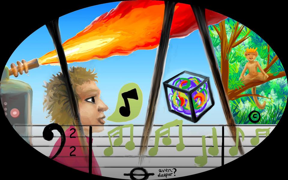 I build a fusion engine and test-launch a cubesat, but monkeys cause copyright problems. Dream sketch by Wayan. Click to enlarge.