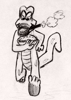 Albert, the alligator in 'Pogo' by Walt Kelly; sketch by Wayan 1971.