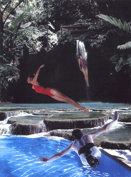 dream-collage titled 'Flying Grotto', by Linda Magallon.