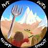 Thumbnail: an old fork floats over a mountain landscape